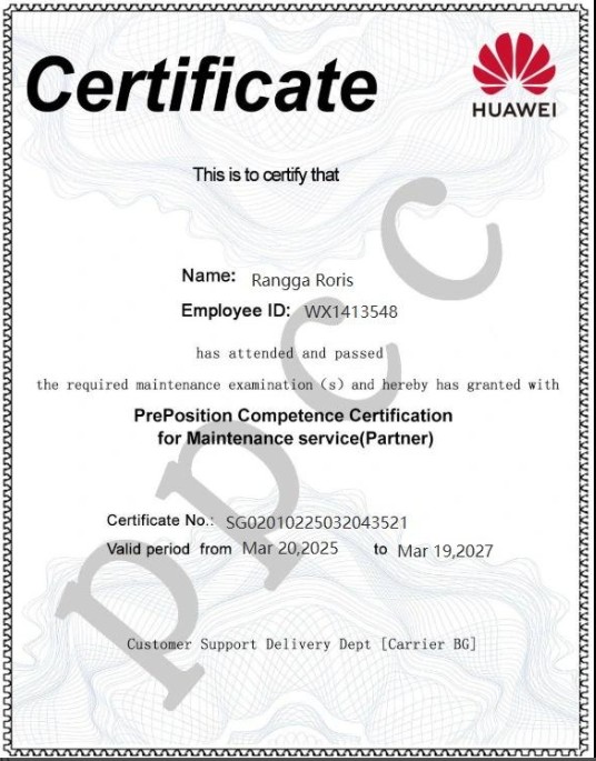 Ericsson Certificate